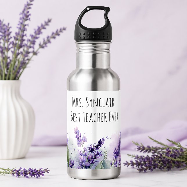 Botella De Agua Flores de Lavanda Personalizadas Agradecimiento a  (Subido por el creador)