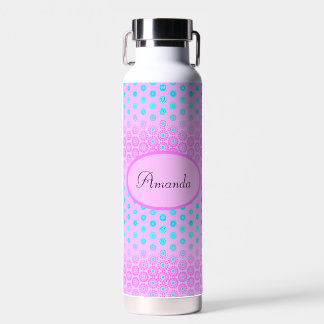 Botella De Agua Flores de Lilac, azul cielo y rosa