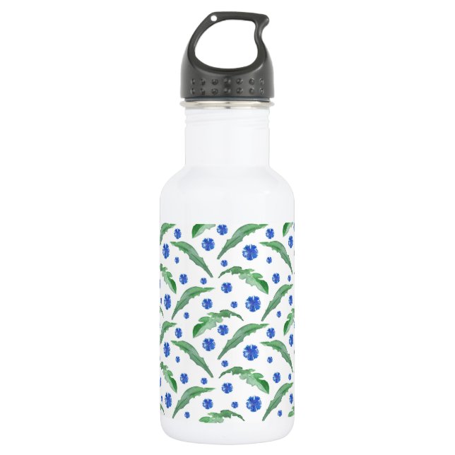 Botella De Agua Flores de maíz azul (Anverso)