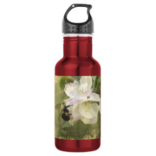 Botella De Agua Flores de manzana y abejorros