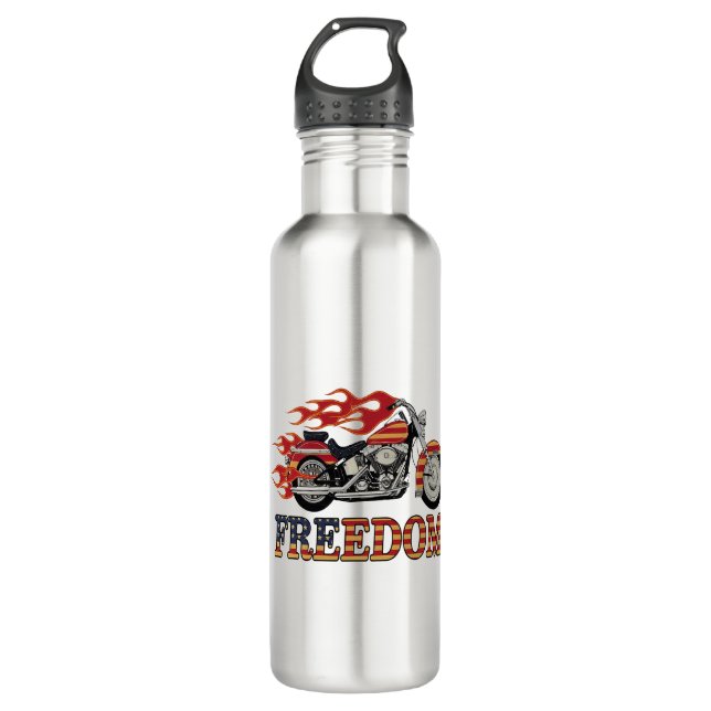 Botella De Agua Flores de motocicleta de libertad (Anverso)