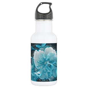 Botella De Agua Flores de porcelana de fucsia