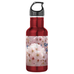 Botella De Agua Flores de primavera divertidas rosadas personaliza