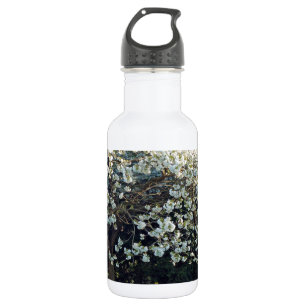 Botella De Agua Flores de Ramas Floridas Parque Árbol Primavera Bo