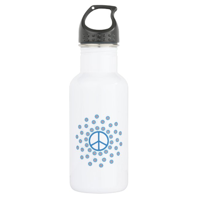 Botella De Agua Flores de símbolo de la paz (Anverso)
