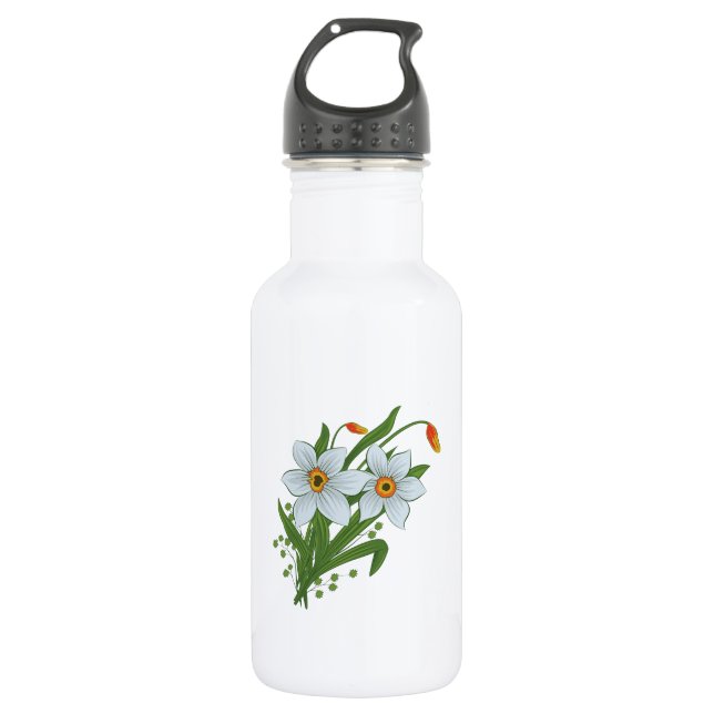 Botella De Agua Flores de tulipanes y daffodils (Anverso)