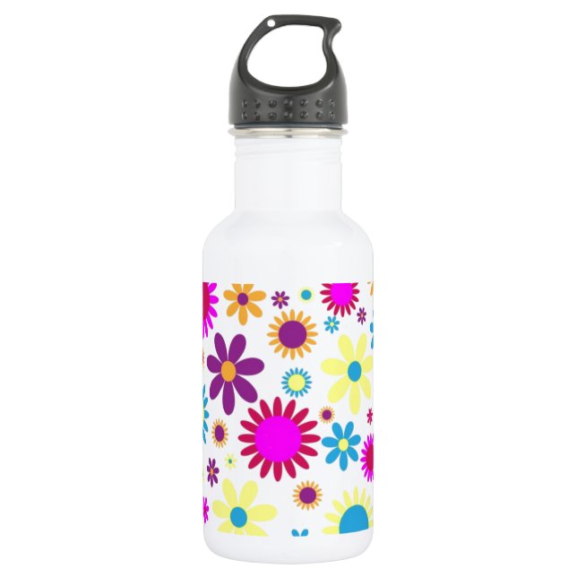 Botella De Agua Flores Dichosas (Anverso)