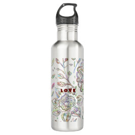 Botella De Agua Flores esbozadas