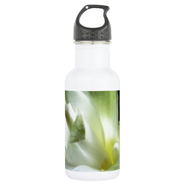 Botella De Agua flores florecen blancas Amor Beso Maquillaje (Anverso)