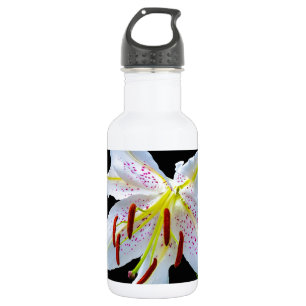 Botella De Agua Flores Lirios Flores Bodas Shower Amor Paz