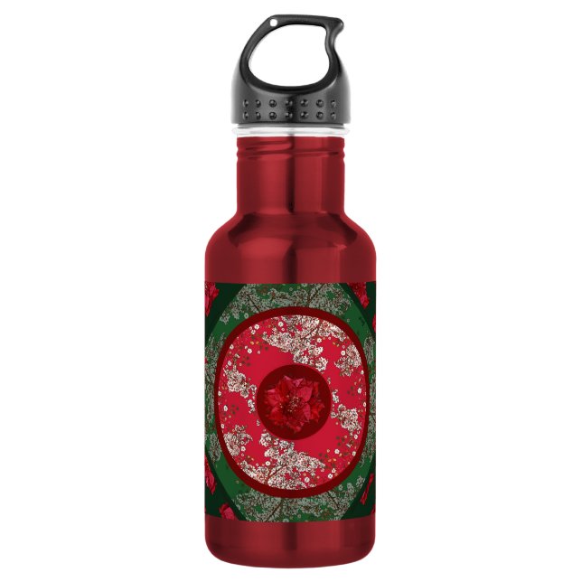 Botella De Agua Flores para Navidad (Anverso)