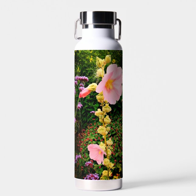 Botella De Agua Flores rosadas (Delantero)