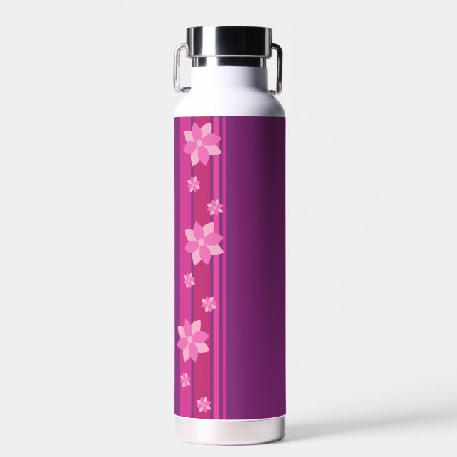 Botella De Agua Flores rosas (Delantero)