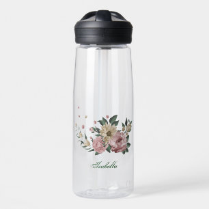 Botella De Agua flores rosas y de champán