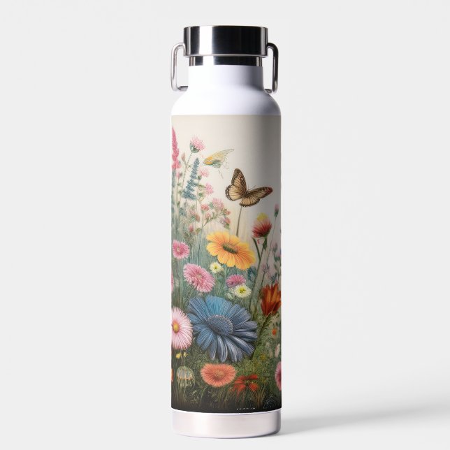Botella De Agua Flores silvestres acuáticas (Delantero)
