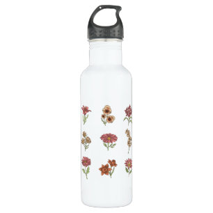 Botella De Agua Flores silvestres Vintage Flowers Botánico