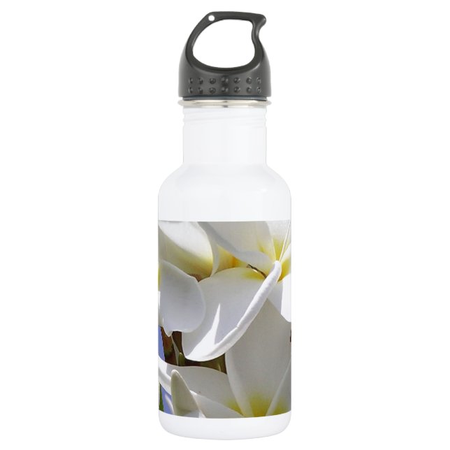 Botella De Agua Flores tropicales Plumeria (Anverso)