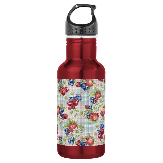 Botella De Agua Flores y Frutas (Anverso)