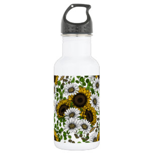Botella De Agua Flores y margaritas, jardín de verano 3