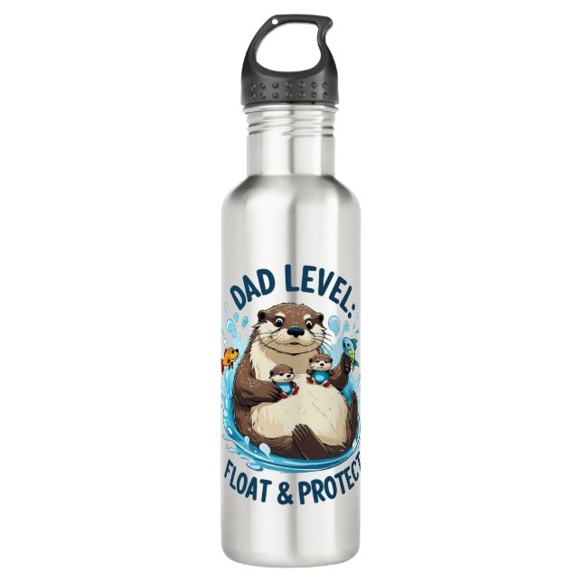 Botella De Agua Flotar y proteger - Otter Dad Funny (Anverso)