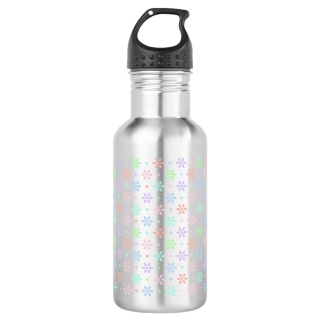 Botella De Agua Flowers, Dots & Sparkles (Anverso)