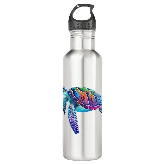 Botella De Agua Fluo sea turtle (Anverso)