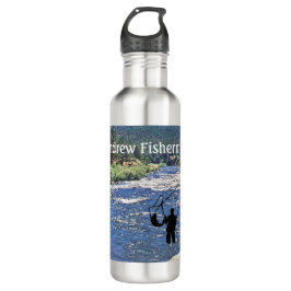 Botella De Agua Fly Fishing with Fisherman silhouette Personalize