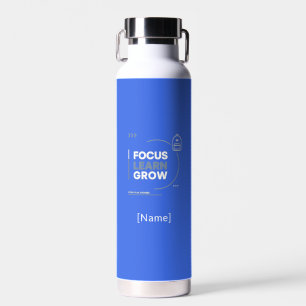 Botella De Agua Focus Learn Grow / Motivación y Éxito Escolar