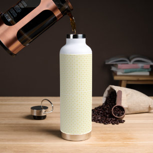 Botella De Agua fondo amarillo y blanco con círculos pequeños