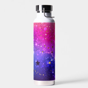 Botella De Agua Fondo azul rosa brillante
