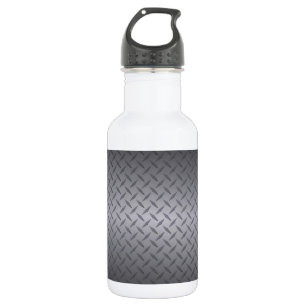 Botella De Agua Fondo de acero de chapa de diamante negro a gris