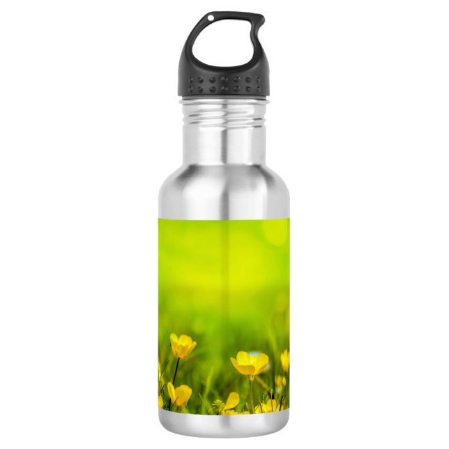Botella De Agua Fondo de flores de primavera (Anverso)