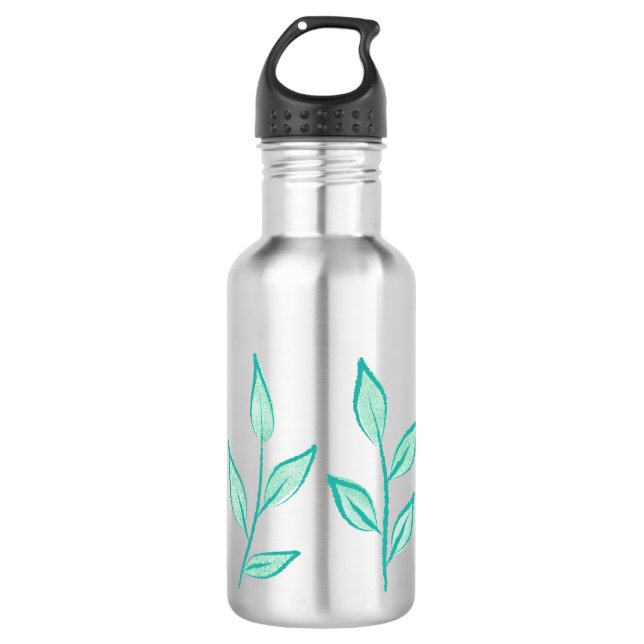 Botella De Agua Fondo de patrón floral corto (Anverso)