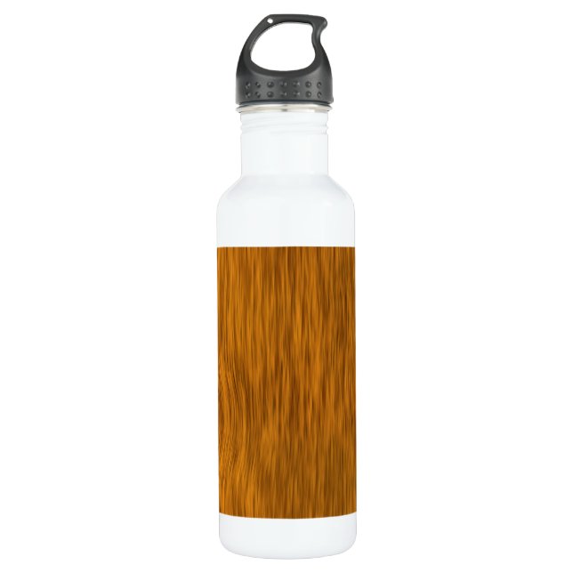 Botella De Agua Fondo Golden Faux Rough Wood (Anverso)