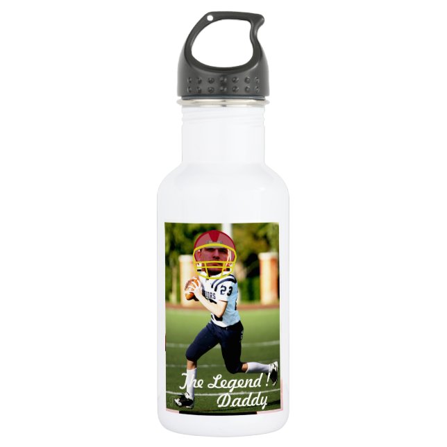 Botella De Agua Football American Player - with YOUR Photo & Text- (Anverso)