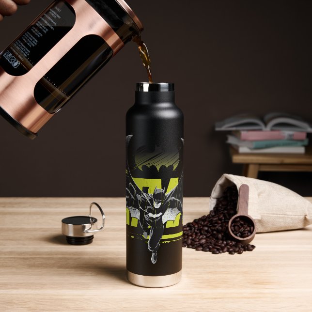 Botella De Agua Forever Batman Alcanza Gráfica (Café)