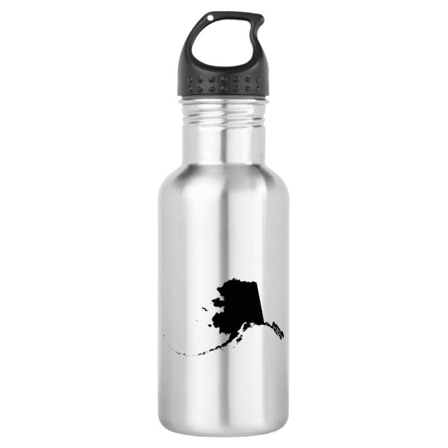 Botella De Agua Forma negra de Alaska (Anverso)