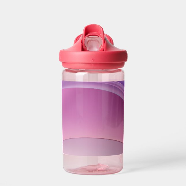 Botella De Agua Formas onduladas rosadas y lavandas (Delante)