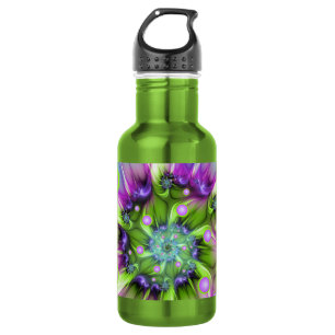 Botella De Agua Formas redondeadas en espiral coloridas Resumen de