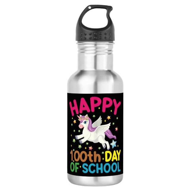 Botella De Agua Fórmula Matemática 100 Días De Colegio Profesor De (Anverso)