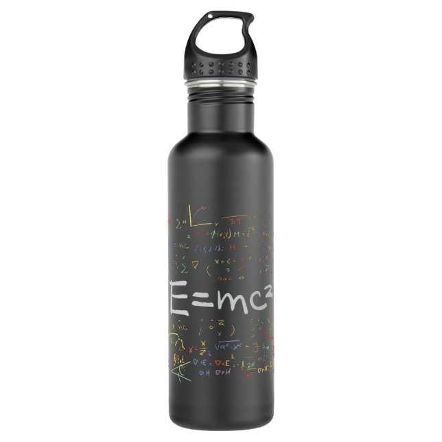 Botella De Agua Formulas de física y matemáticas EMC2 (Anverso)
