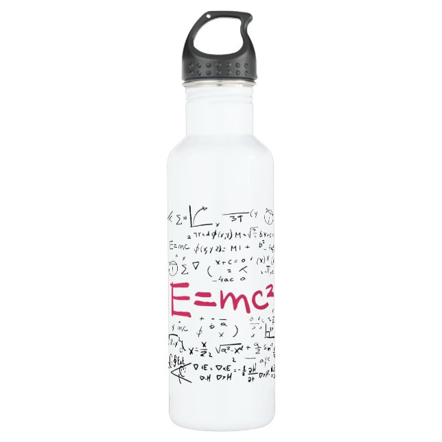 Botella De Agua Formulas de física y matemáticas EMC2 (Anverso)