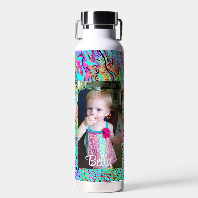 Botella De Agua Foto coloreada personalizada (Delantero)