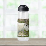Botella De Agua Foto de la cabra de la montaña del Parque Nacional<br><div class="desc">Manténganse acallados dondequiera que vayan con esta botella de agua clara y plástica que muestra la foto de una cabra salvaje de montaña en el Parque Nacional Glacier, Montana. Seleccione su tamaño y color de la botella de agua. NOTA: El diseño no está optimizado para el estilo de botella de...</div>