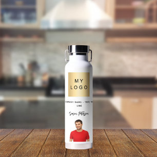 Botella De Agua Foto de la firma del nombre del logotipo de negoci