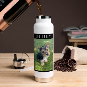 Botella De Agua Foto de mascota personalizada