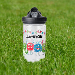 Botella De Agua Foto de niños monstruos<br><div class="desc">Esta botella de agua con temática de monstruo es perfecta para los niños en la escuela o en marcha. La botella está acondicionada con 4 monstruos en tonos verdes, azules y rojos, y el nombre de los mismos. Los estilos de fuente, tamaños y colores pueden cambiarse después de la personalización...</div>