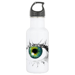 Botella De Agua foto de ojo azul verdoso único