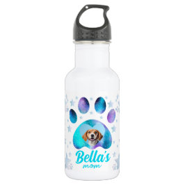 Botella De Agua Foto de Personalizado Dog Mom Paw