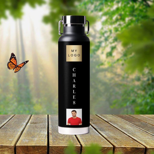 Botella De Agua Foto del logotipo del negocio negro (Subido por el creador)